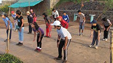 Kids during morning session at Adventure camp organized by Xthrill at Lavasa city
