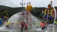 Star Cruises agents enjoying at Splash Pad, Lakeshore Watersports