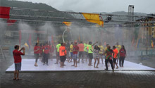 Star Cruises guests enjoying rain dance