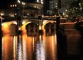 Bridge with beautiful arches and lights.